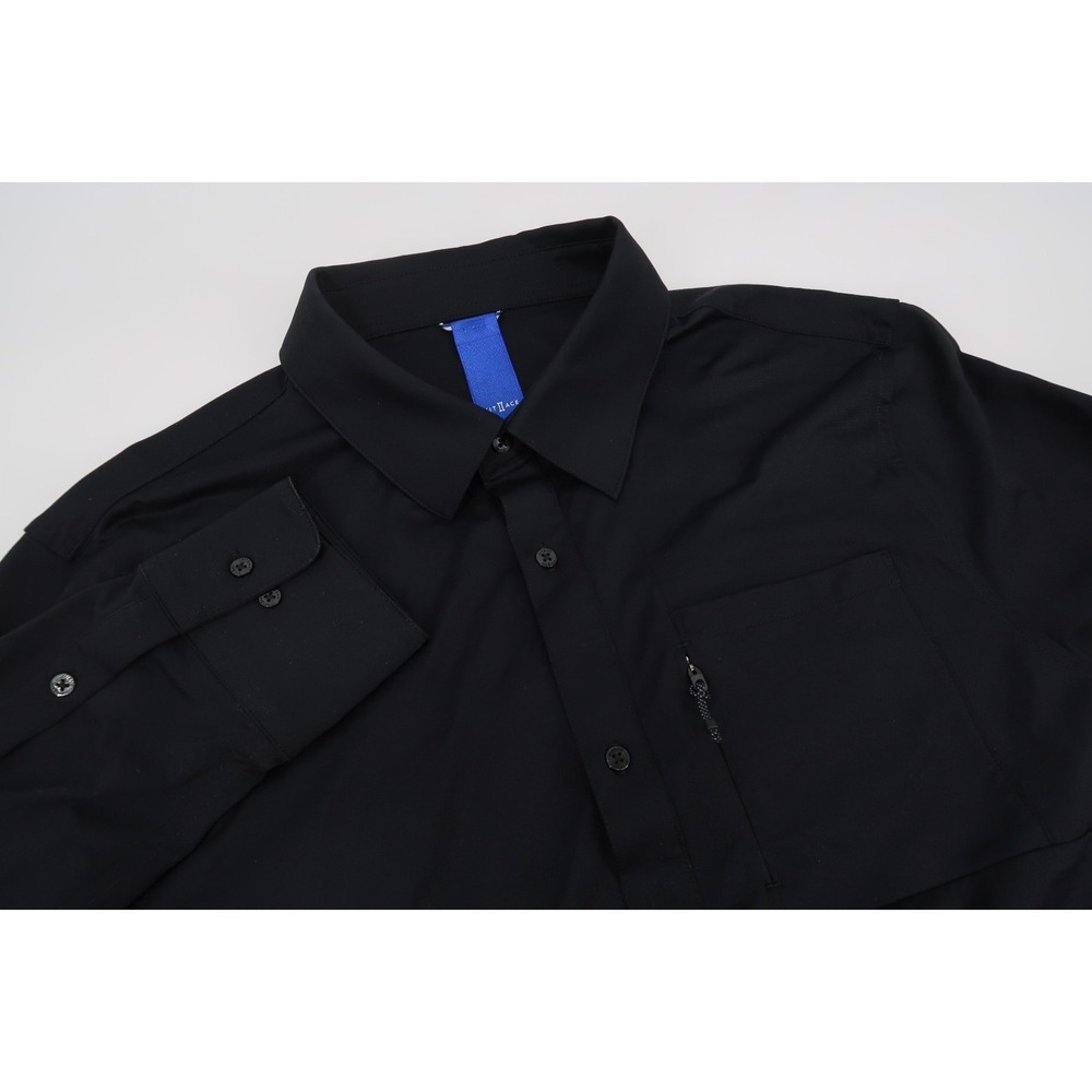 Kit And Ace Men's‎ Large City Tech Long Sleeve Slim Fit Button Down Shirt Black
